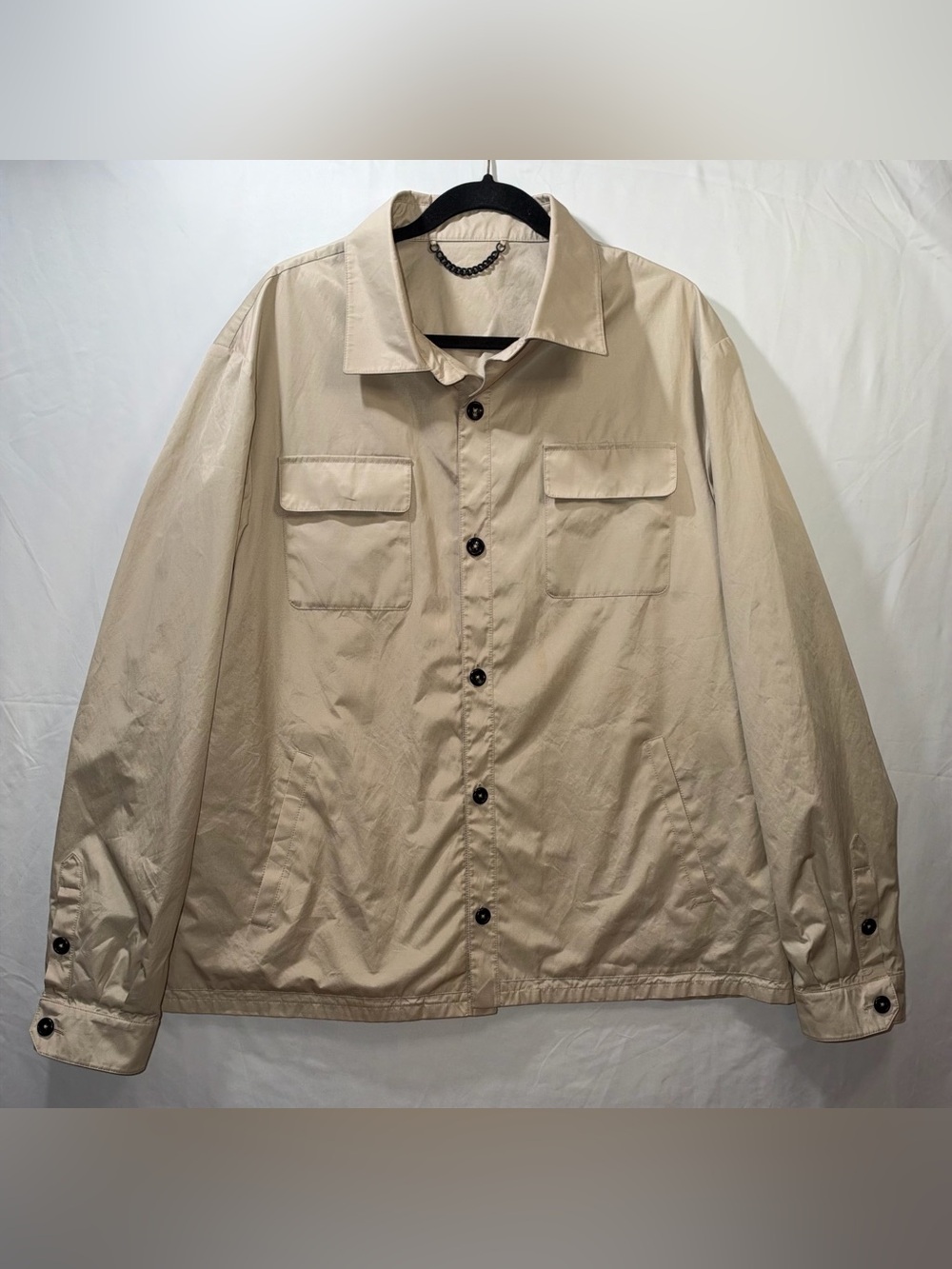 Designer Cream Beige Utility Jacket Made in Italy by Brett Johnson